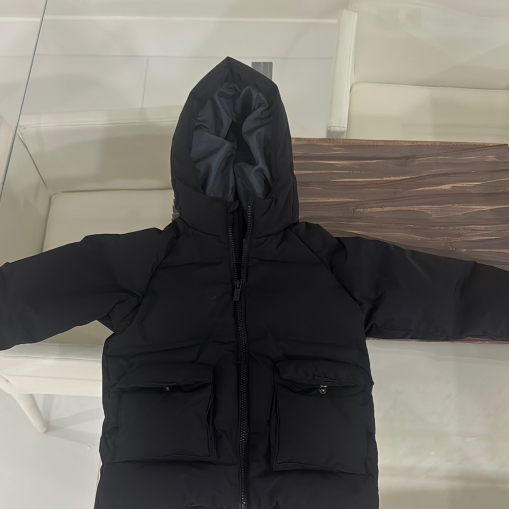 Black Hooded Puffer Jacket